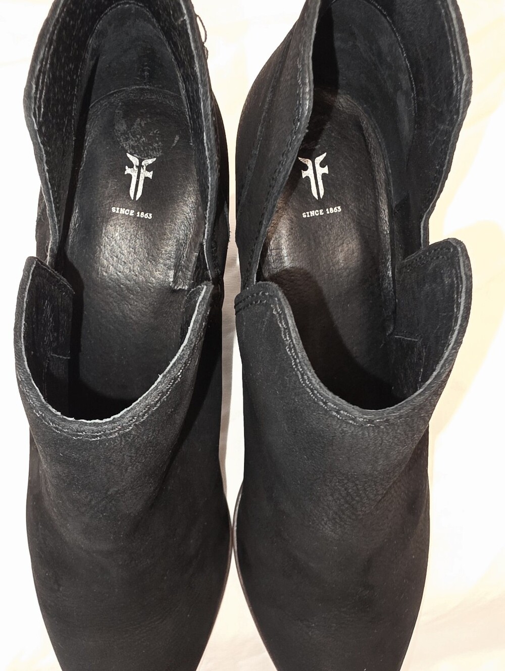 FRYE AND CO. Black Suede Cutout Ankle Booties - Picture 8 of 9